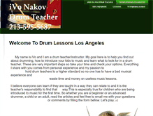 Tablet Screenshot of drumlessonslosangeles.com